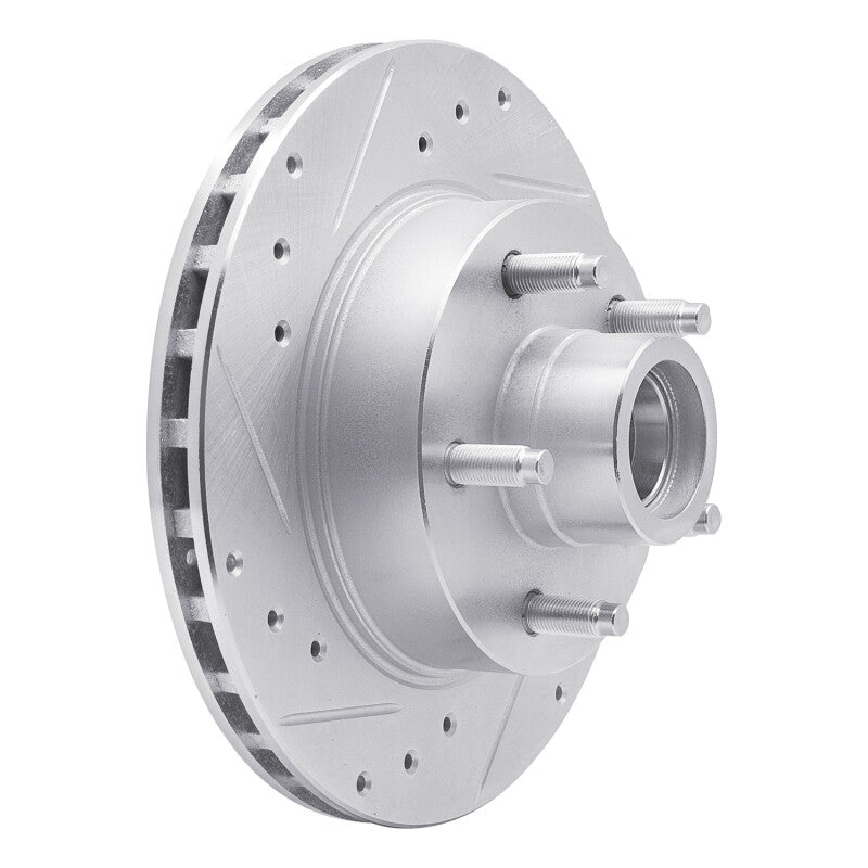 R1 91-94 Ford Explorer Front Left Drilled & Slotted Silver Brake Rotor-Brake Rotors - Slot & Drilled-Grocery Getter Performance