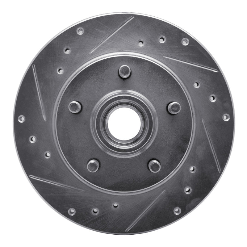 R1 91-94 Ford Explorer Front Left Drilled & Slotted Silver Brake Rotor-Brake Rotors - Slot & Drilled-Grocery Getter Performance