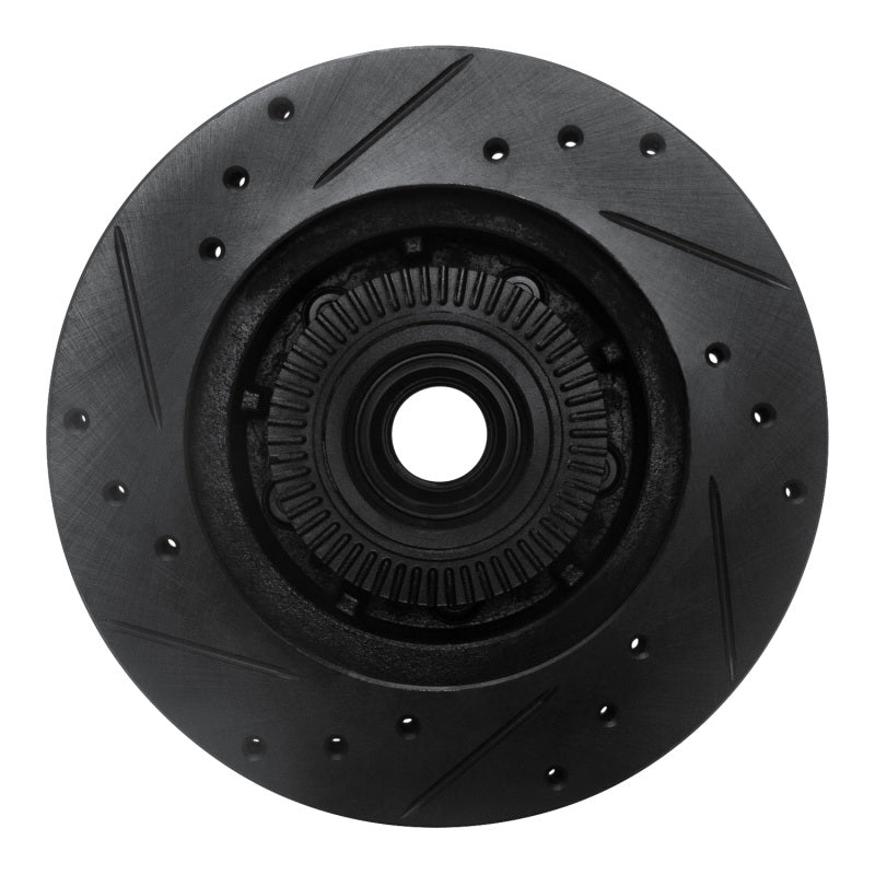 R1 91-94 Ford Explorer Front Right Drilled & Slotted Black Brake Rotor-Brake Rotors - Slot & Drilled-Grocery Getter Performance