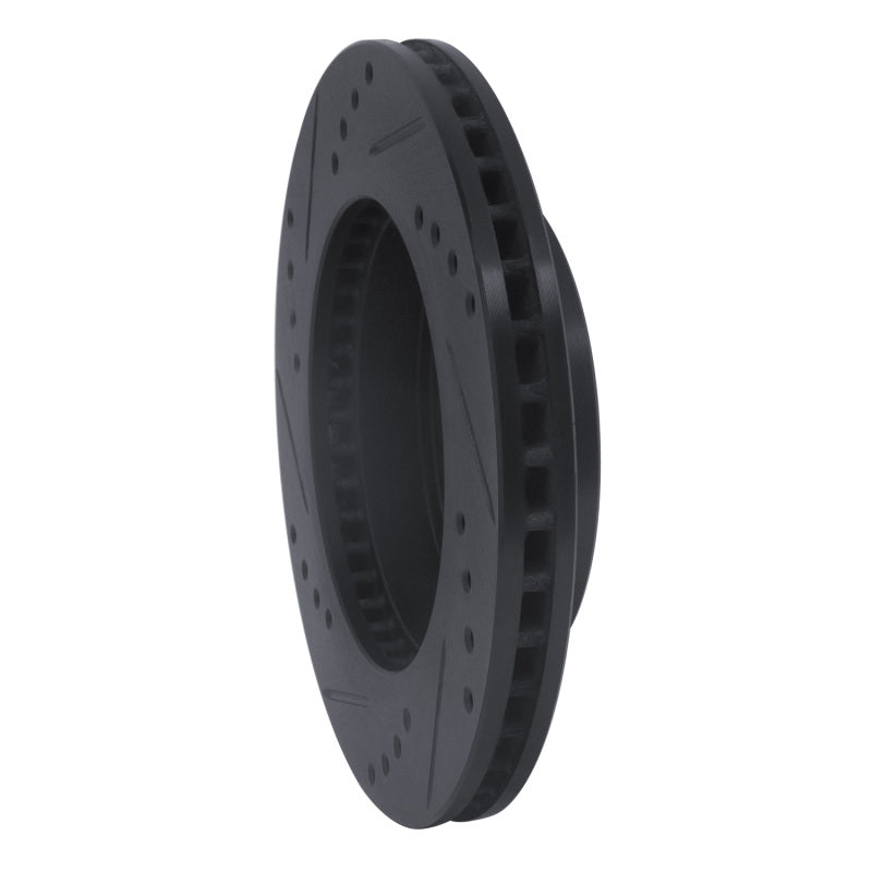 R1 91-94 Toyota Previa Front Right Drilled & Slotted Black Brake Rotor-Brake Rotors - Slot & Drilled-Grocery Getter Performance