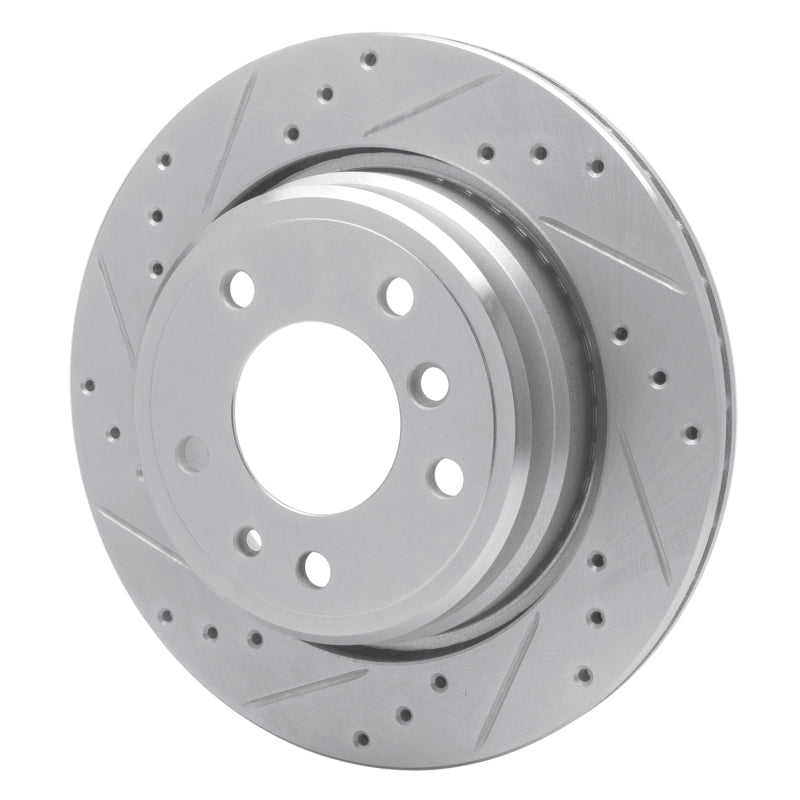 R1 91-95 BMW 540I Rear Left Drilled & Slotted Silver Brake Rotor-Brake Rotors - Slot & Drilled-Grocery Getter Performance
