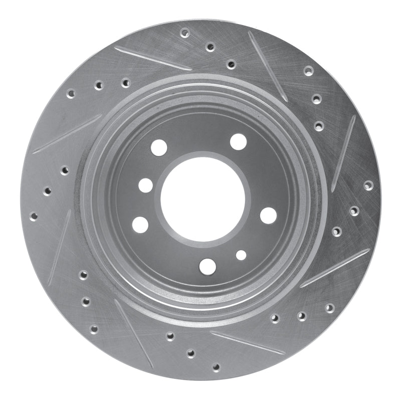 R1 91-95 BMW 540I Rear Left Drilled & Slotted Silver Brake Rotor-Brake Rotors - Slot & Drilled-Grocery Getter Performance