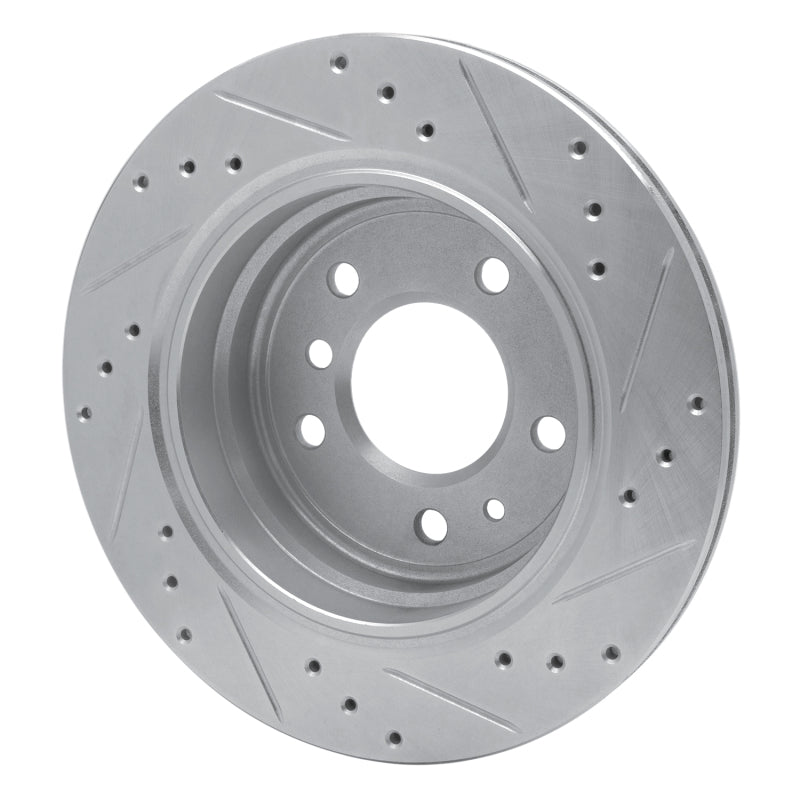 R1 91-95 BMW 540I Rear Left Drilled & Slotted Silver Brake Rotor-Brake Rotors - Slot & Drilled-Grocery Getter Performance