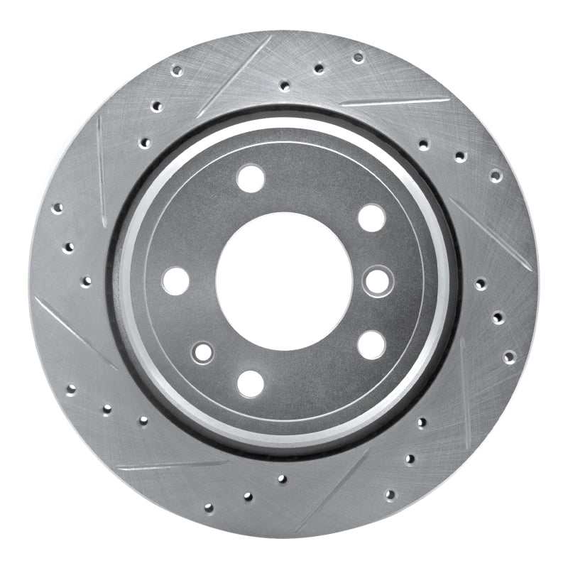 R1 91-95 BMW 540I Rear Left Drilled & Slotted Silver Brake Rotor-Brake Rotors - Slot & Drilled-Grocery Getter Performance