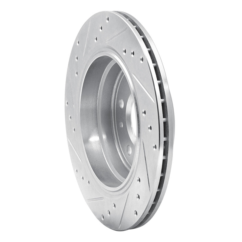 R1 91-95 BMW 540I Rear Right Drilled & Slotted Silver Brake Rotor-Brake Rotors - Slot & Drilled-Grocery Getter Performance