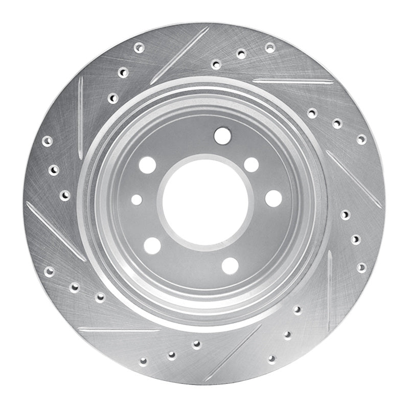 R1 91-95 BMW 540I Rear Right Drilled & Slotted Silver Brake Rotor-Brake Rotors - Slot & Drilled-Grocery Getter Performance