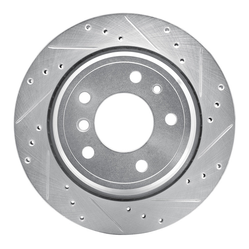 R1 91-95 BMW 540I Rear Right Drilled & Slotted Silver Brake Rotor-Brake Rotors - Slot & Drilled-Grocery Getter Performance