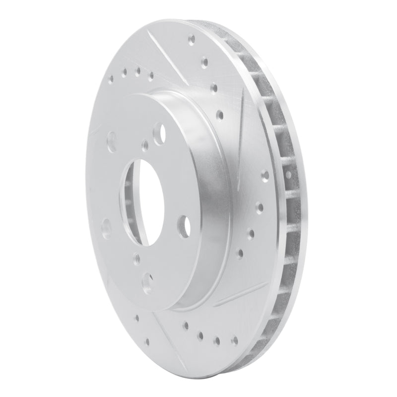 R1 91-95 Toyota MR2 Front Right Drilled & Slotted Silver Brake Rotor-Brake Rotors - Slot & Drilled-Grocery Getter Performance