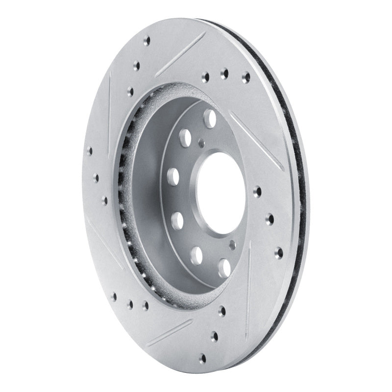R1 91-95 Toyota MR2 Rear Right Drilled & Slotted Silver Brake Rotor-Brake Rotors - Slot & Drilled-Grocery Getter Performance