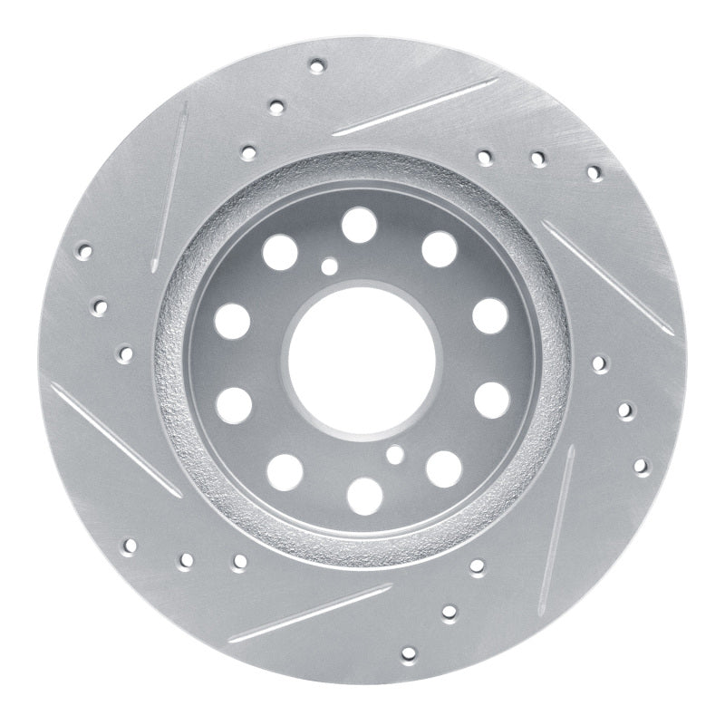 R1 91-95 Toyota MR2 Rear Right Drilled & Slotted Silver Brake Rotor-Brake Rotors - Slot & Drilled-Grocery Getter Performance