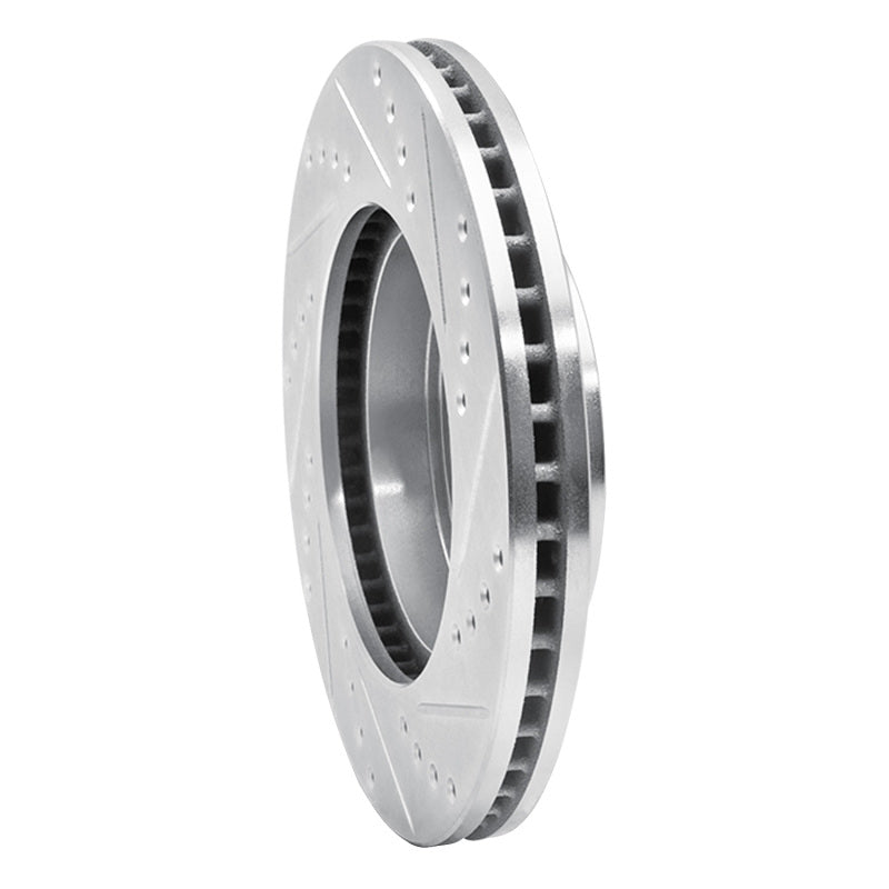 R1 91-96 Toyota Previa Front Left Drilled & Slotted Silver Brake Rotor-Brake Rotors - Slot & Drilled-Grocery Getter Performance