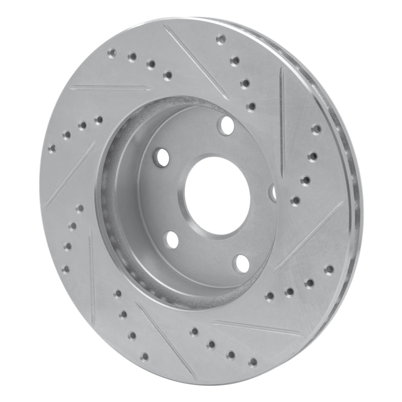 R1 91-97 Toyota Previa Front Left Drilled & Slotted Silver Brake Rotor-Brake Rotors - Slot & Drilled-Grocery Getter Performance