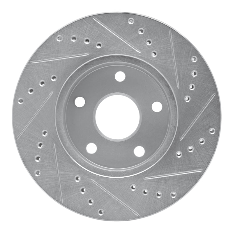 R1 91-97 Toyota Previa Front Left Drilled & Slotted Silver Brake Rotor-Brake Rotors - Slot & Drilled-Grocery Getter Performance