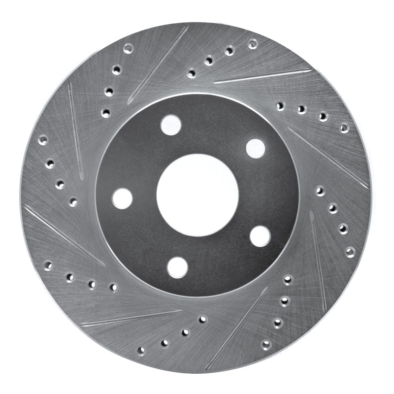 R1 91-97 Toyota Previa Front Left Drilled & Slotted Silver Brake Rotor-Brake Rotors - Slot & Drilled-Grocery Getter Performance