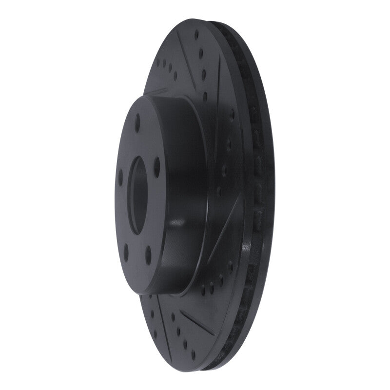 R1 91-97 Toyota Previa Front Right Drilled & Slotted Black Brake Rotor-Brake Rotors - Slot & Drilled-Grocery Getter Performance