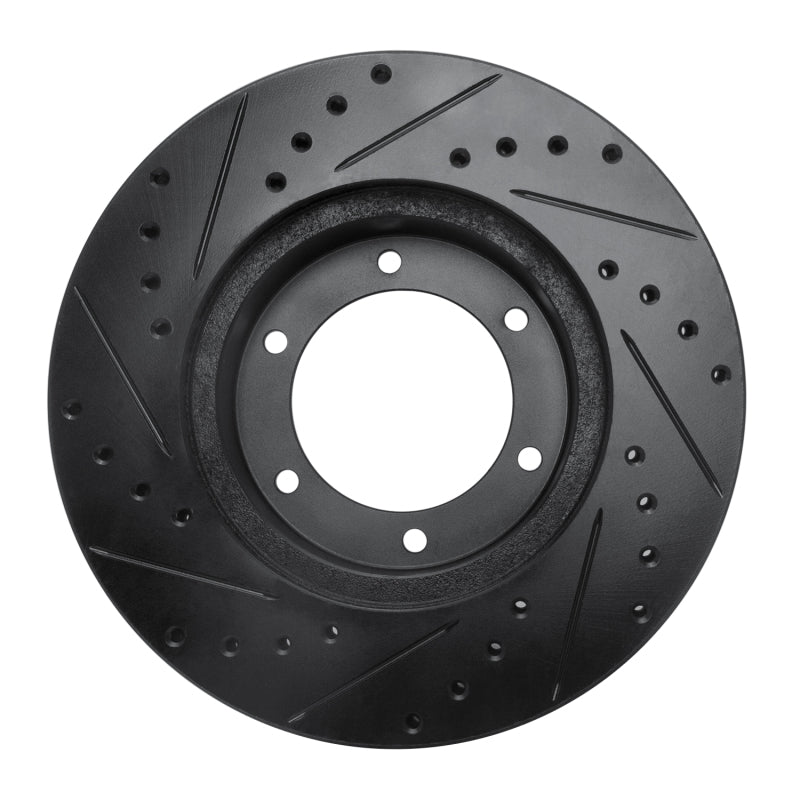 R1 91-98 Toyota 4Runner Front Right Drilled & Slotted Black Brake Rotor-Brake Rotors - Slot & Drilled-Grocery Getter Performance