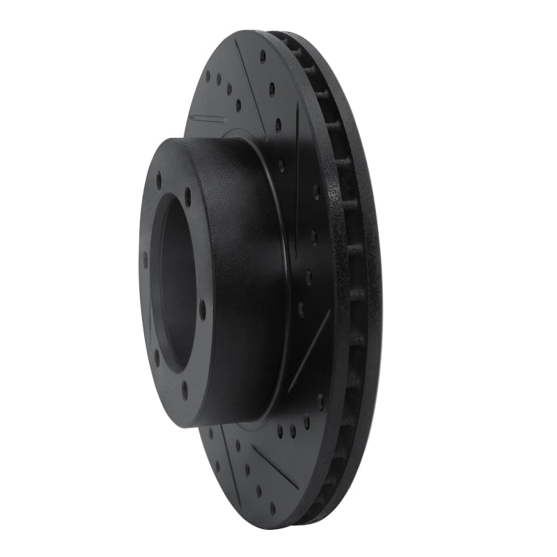 R1 91-98 Toyota 4Runner Front Right Drilled & Slotted Black Brake Rotor-Brake Rotors - Slot & Drilled-Grocery Getter Performance