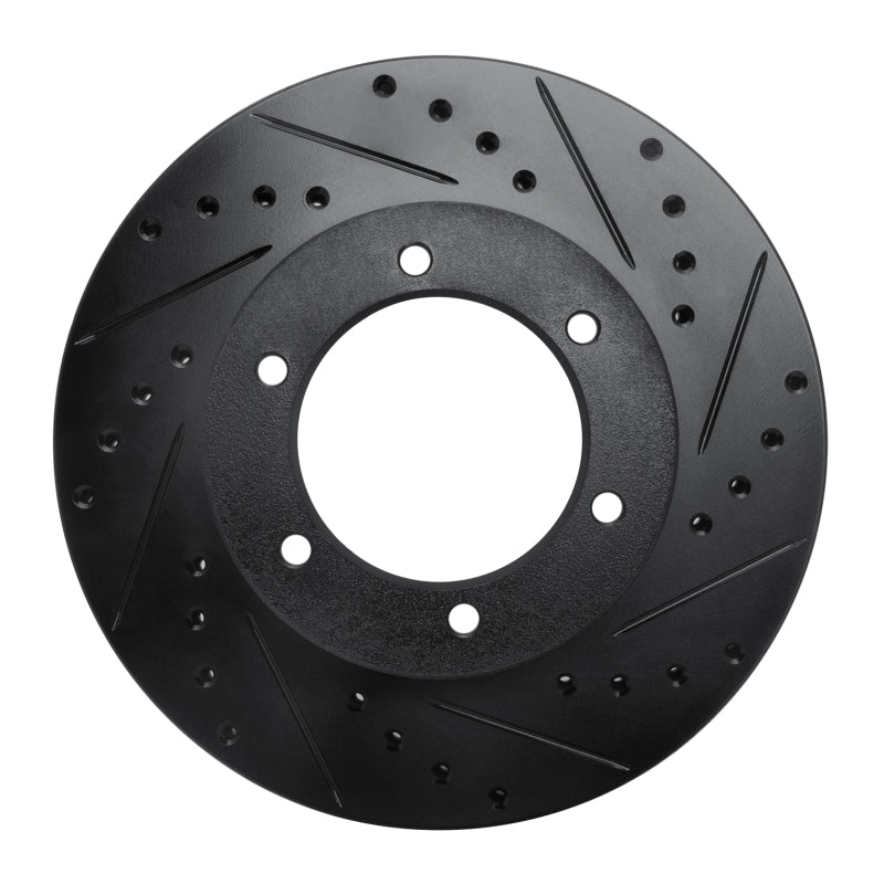 R1 91-98 Toyota 4Runner Front Right Drilled & Slotted Black Brake Rotor-Brake Rotors - Slot & Drilled-Grocery Getter Performance