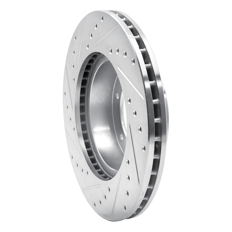 R1 91-98 Toyota 4Runner Front Right Drilled & Slotted Silver Brake Rotor-Brake Rotors - Slot & Drilled-Grocery Getter Performance