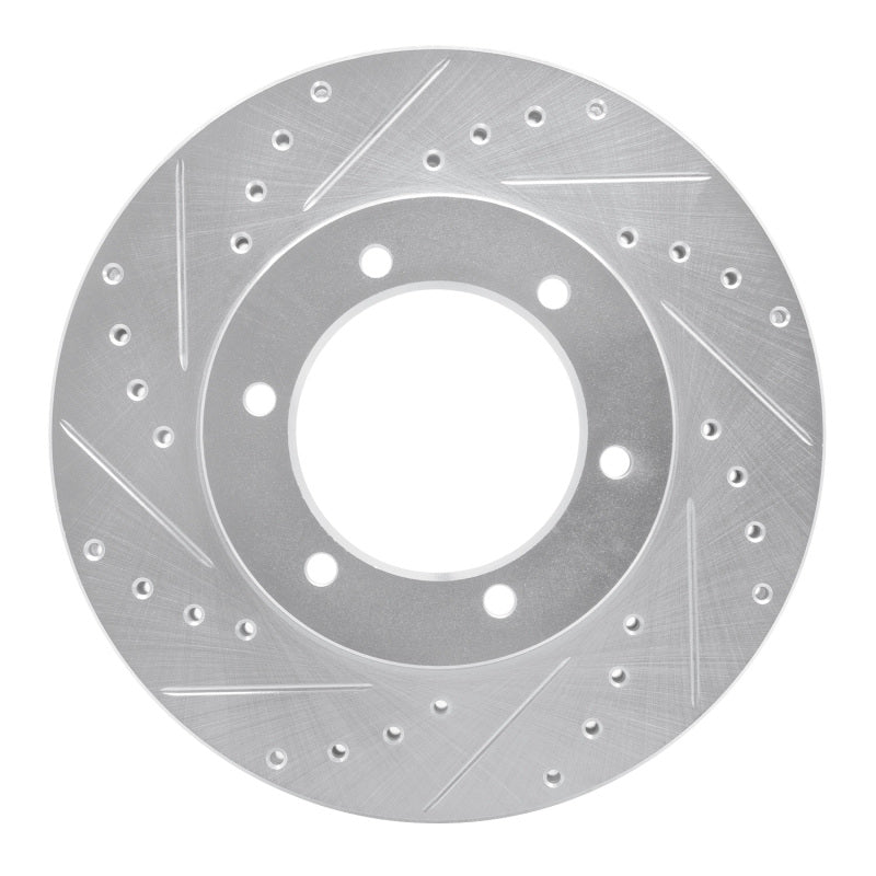 R1 91-98 Toyota T100 Front Left Drilled & Slotted Silver Brake Rotor-Brake Rotors - Slot & Drilled-Grocery Getter Performance