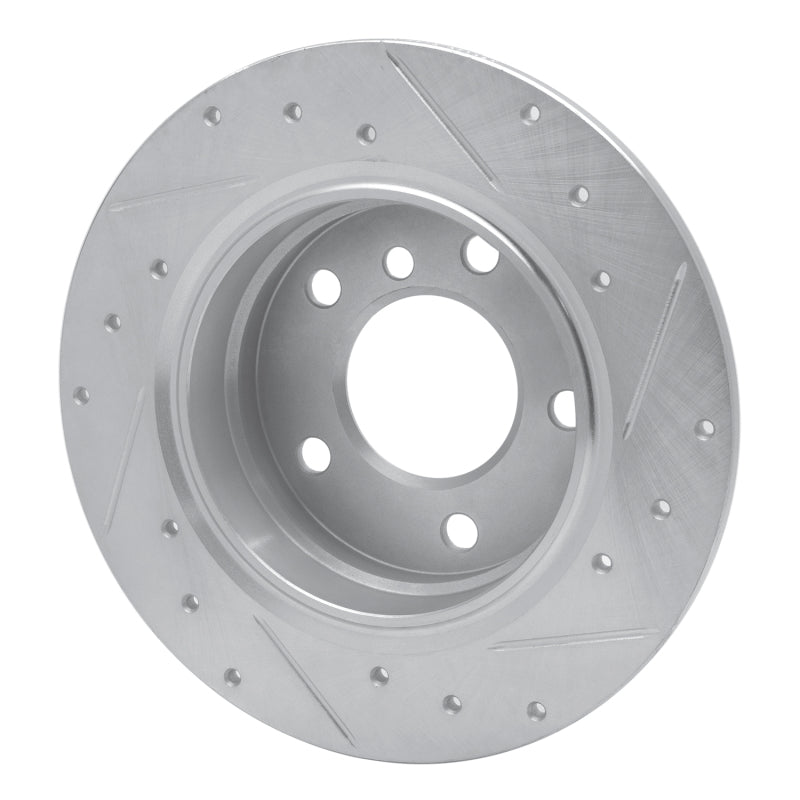 R1 91-99 BMW 323I Rear Left Drilled & Slotted Silver Brake Rotor-Brake Rotors - Slot & Drilled-Grocery Getter Performance