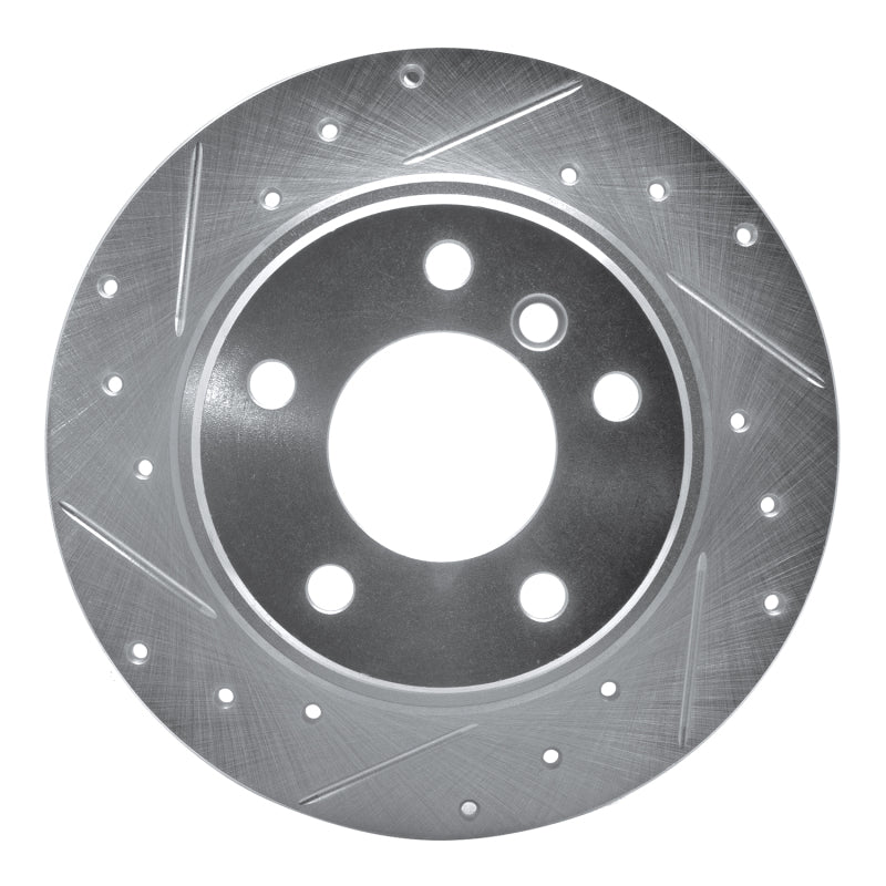 R1 91-99 BMW 323I Rear Left Drilled & Slotted Silver Brake Rotor-Brake Rotors - Slot & Drilled-Grocery Getter Performance