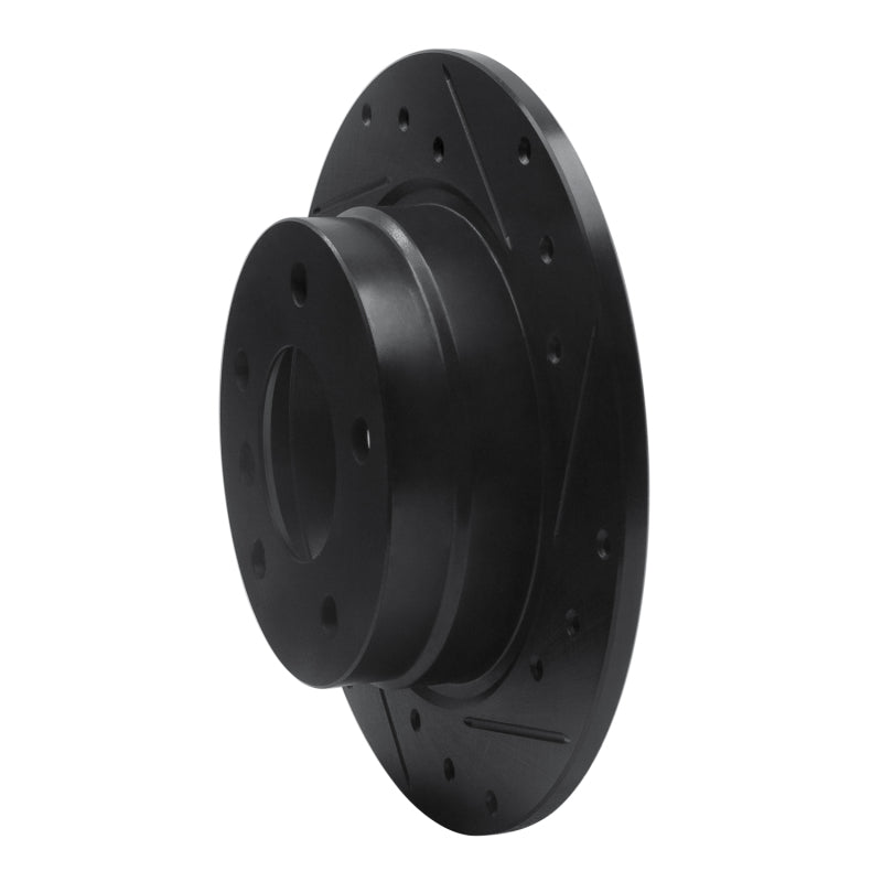 R1 91-99 BMW 323I Rear Right Drilled & Slotted Black Brake Rotor-Brake Rotors - Slot & Drilled-Grocery Getter Performance