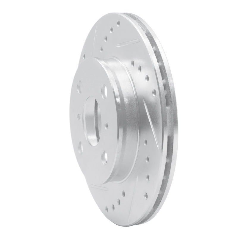 R1 91-99 Toyota Tercel Front Left Drilled & Slotted Silver Brake Rotor-Brake Rotors - Slot & Drilled-Grocery Getter Performance