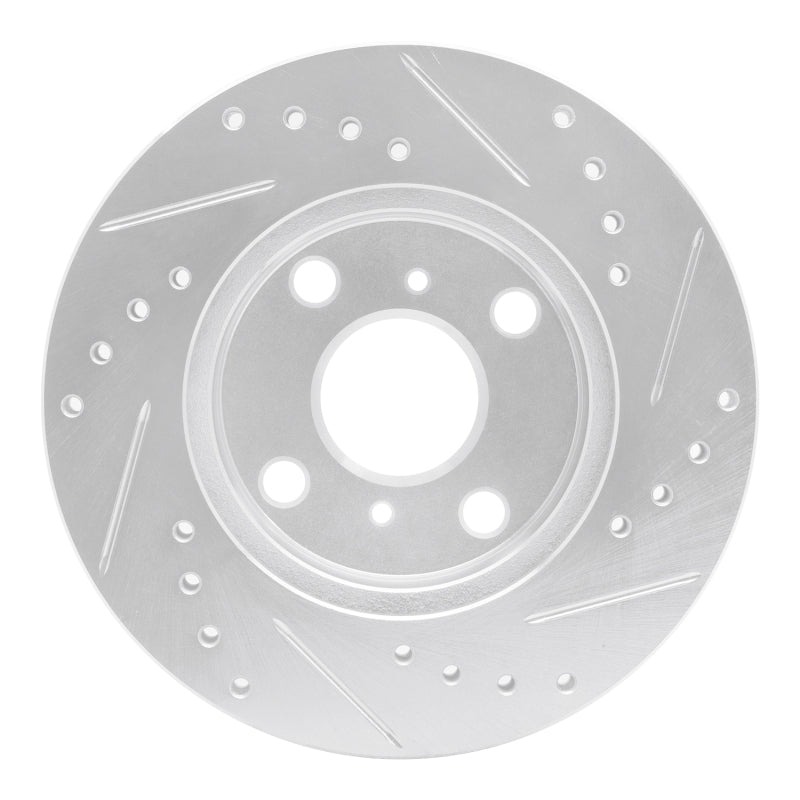 R1 91-99 Toyota Tercel Front Left Drilled & Slotted Silver Brake Rotor-Brake Rotors - Slot & Drilled-Grocery Getter Performance