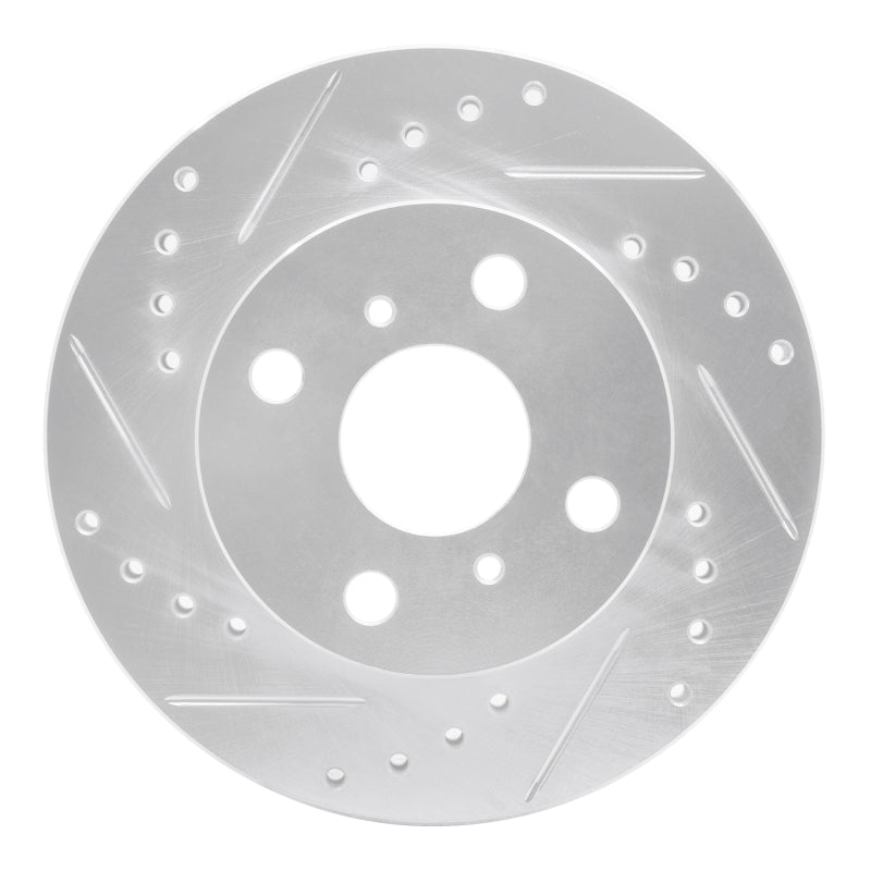 R1 91-99 Toyota Tercel Front Left Drilled & Slotted Silver Brake Rotor-Brake Rotors - Slot & Drilled-Grocery Getter Performance