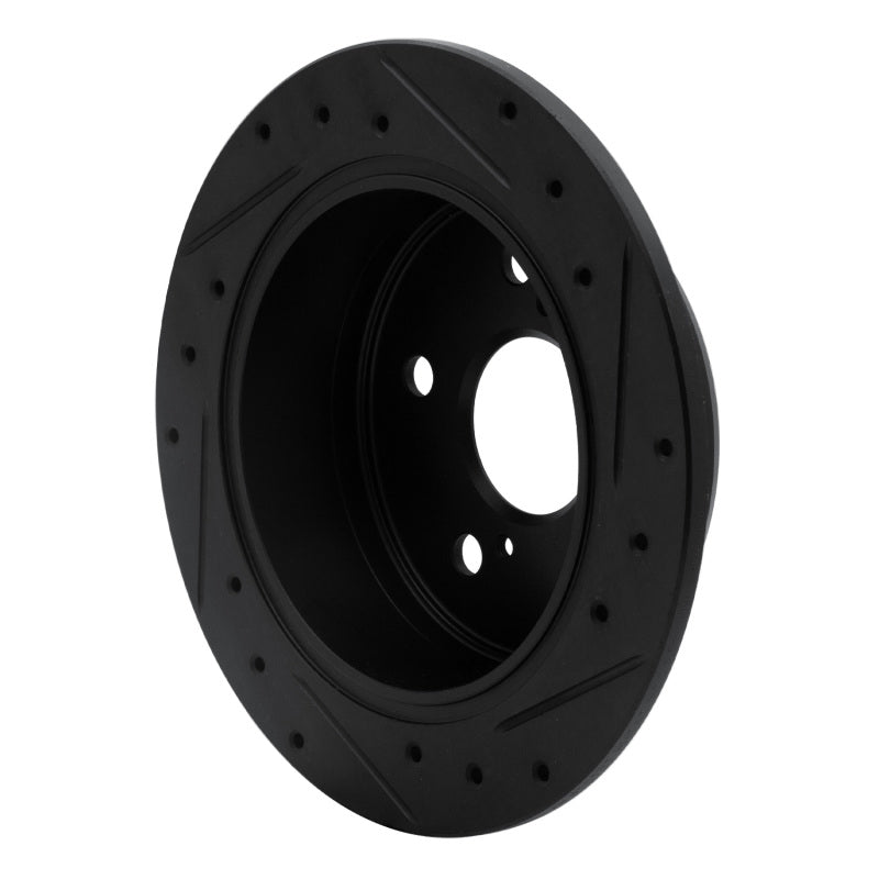 R1 92-03 Lexus ES300 Rear Left Drilled & Slotted Black Brake Rotor-Brake Rotors - Slot & Drilled-Grocery Getter Performance