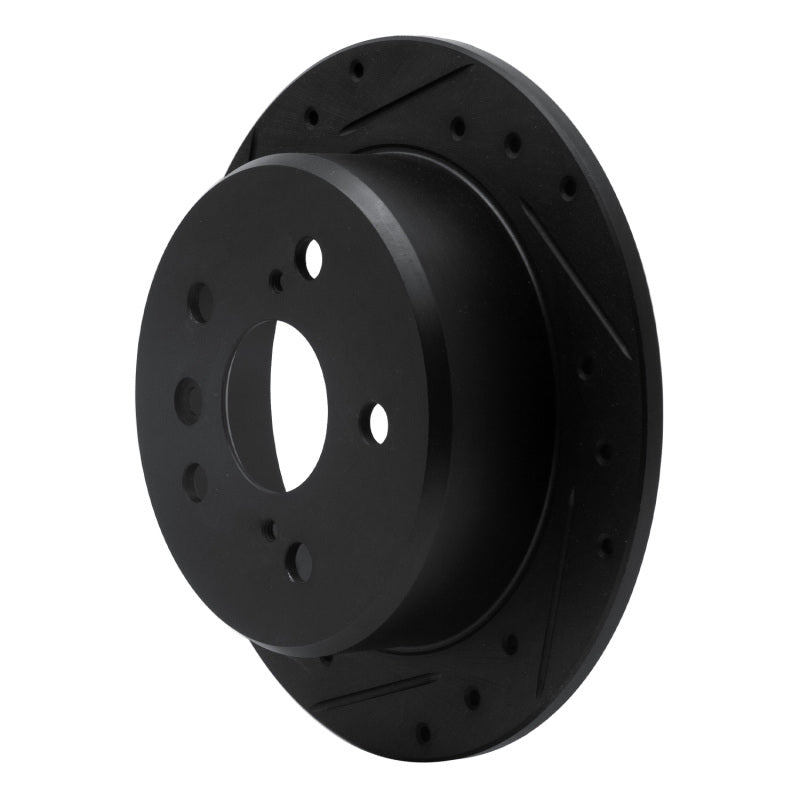 R1 92-03 Lexus ES300 Rear Left Drilled & Slotted Black Brake Rotor-Brake Rotors - Slot & Drilled-Grocery Getter Performance