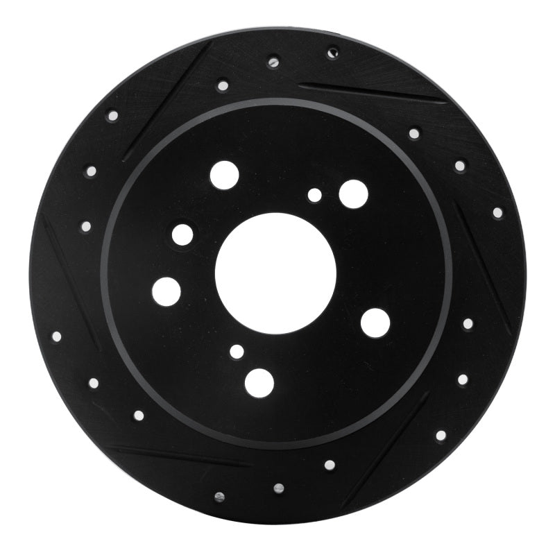 R1 92-03 Lexus ES300 Rear Left Drilled & Slotted Black Brake Rotor-Brake Rotors - Slot & Drilled-Grocery Getter Performance