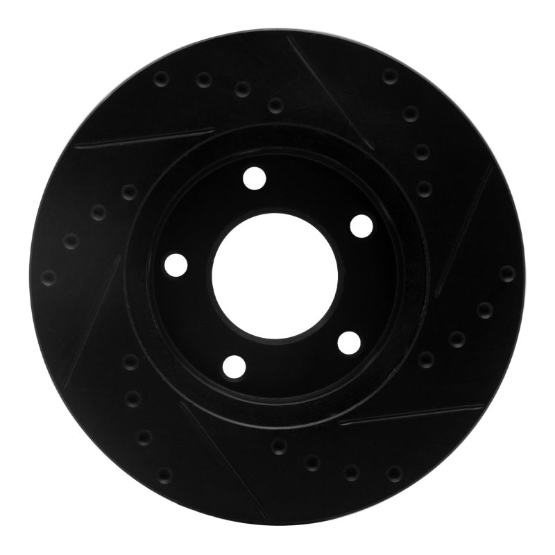 R1 92-03 Mazda 929 Front Left Drilled & Slotted Black Brake Rotor-Brake Rotors - Slot & Drilled-Grocery Getter Performance