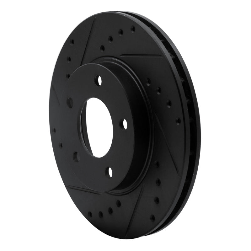 R1 92-03 Mazda 929 Front Left Drilled & Slotted Black Brake Rotor-Brake Rotors - Slot & Drilled-Grocery Getter Performance
