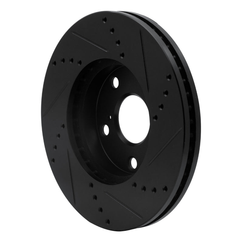 R1 92-06 Lexus ES300 Front Left Drilled & Slotted Black Brake Rotor-Brake Rotors - Slot & Drilled-Grocery Getter Performance