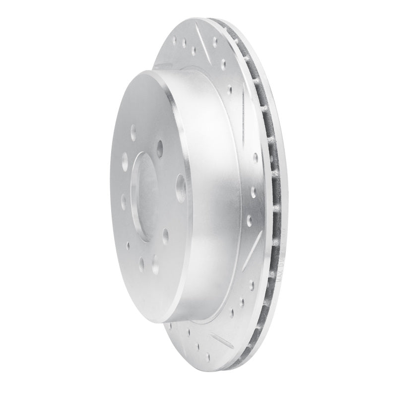 R1 92-06 Mazda MPV Rear Right Drilled & Slotted Silver Brake Rotor-Brake Rotors - Slot & Drilled-Grocery Getter Performance
