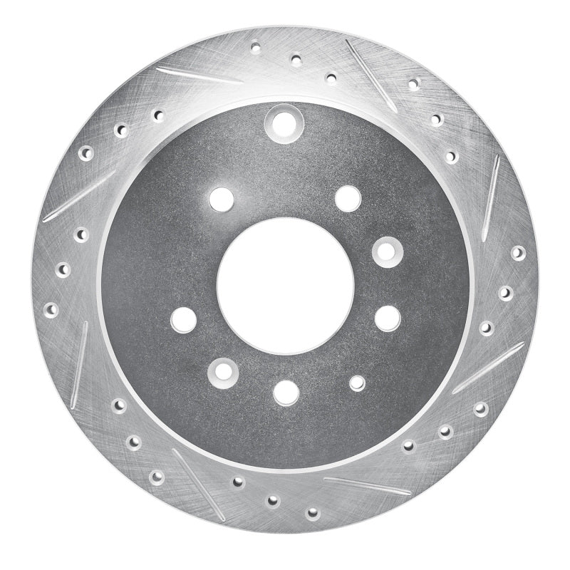 R1 92-06 Mazda MPV Rear Right Drilled & Slotted Silver Brake Rotor-Brake Rotors - Slot & Drilled-Grocery Getter Performance