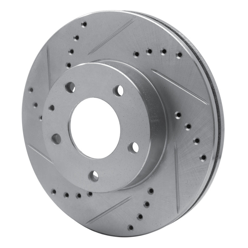 R1 92-95 Mazda MPV Front Left Drilled & Slotted Silver Brake Rotor-Brake Rotors - Slot & Drilled-Grocery Getter Performance