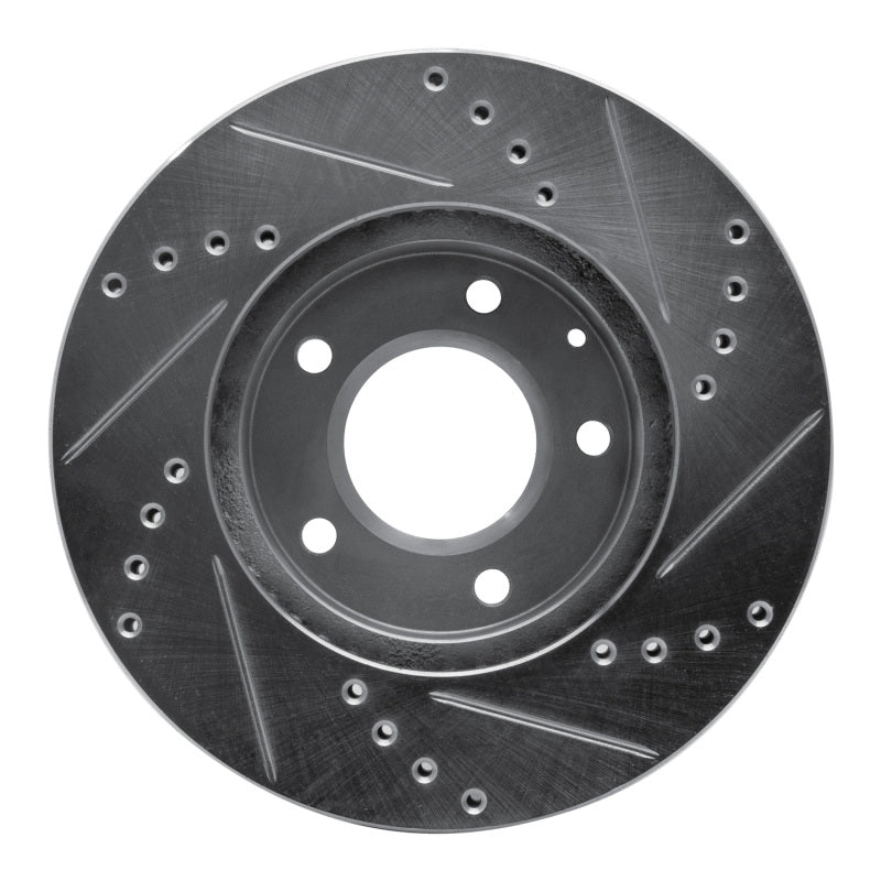 R1 92-95 Mazda MPV Front Left Drilled & Slotted Silver Brake Rotor-Brake Rotors - Slot & Drilled-Grocery Getter Performance