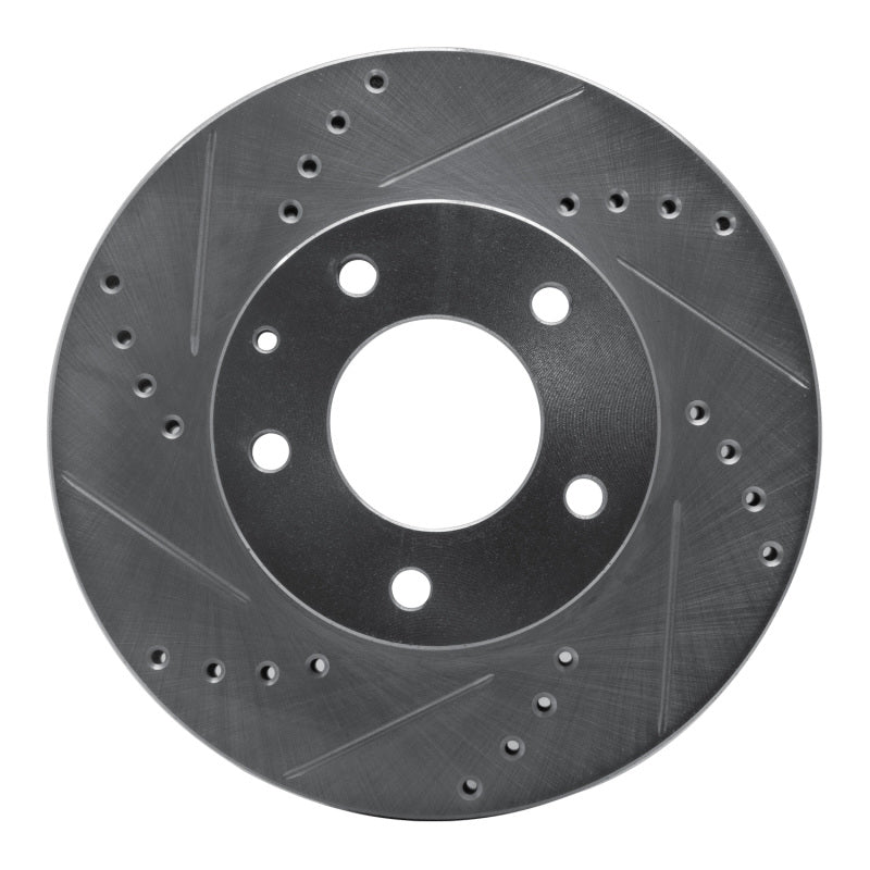 R1 92-95 Mazda MPV Front Left Drilled & Slotted Silver Brake Rotor-Brake Rotors - Slot & Drilled-Grocery Getter Performance