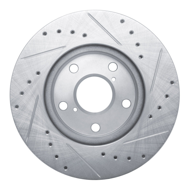 R1 92-95 Toyota MR2 Front Left Drilled & Slotted Silver Brake Rotor-Brake Rotors - Slot & Drilled-Grocery Getter Performance