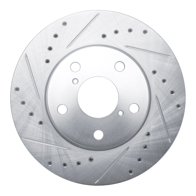 R1 92-95 Toyota MR2 Front Left Drilled & Slotted Silver Brake Rotor-Brake Rotors - Slot & Drilled-Grocery Getter Performance