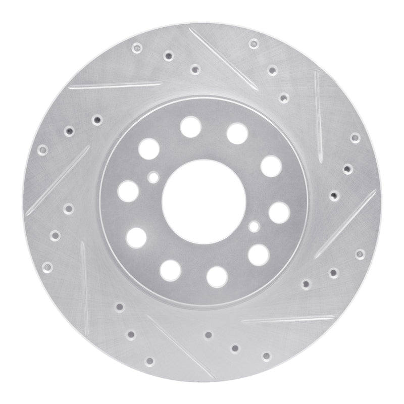 R1 92-95 Toyota MR2 Rear Right Drilled & Slotted Silver Brake Rotor-Brake Rotors - Slot & Drilled-Grocery Getter Performance