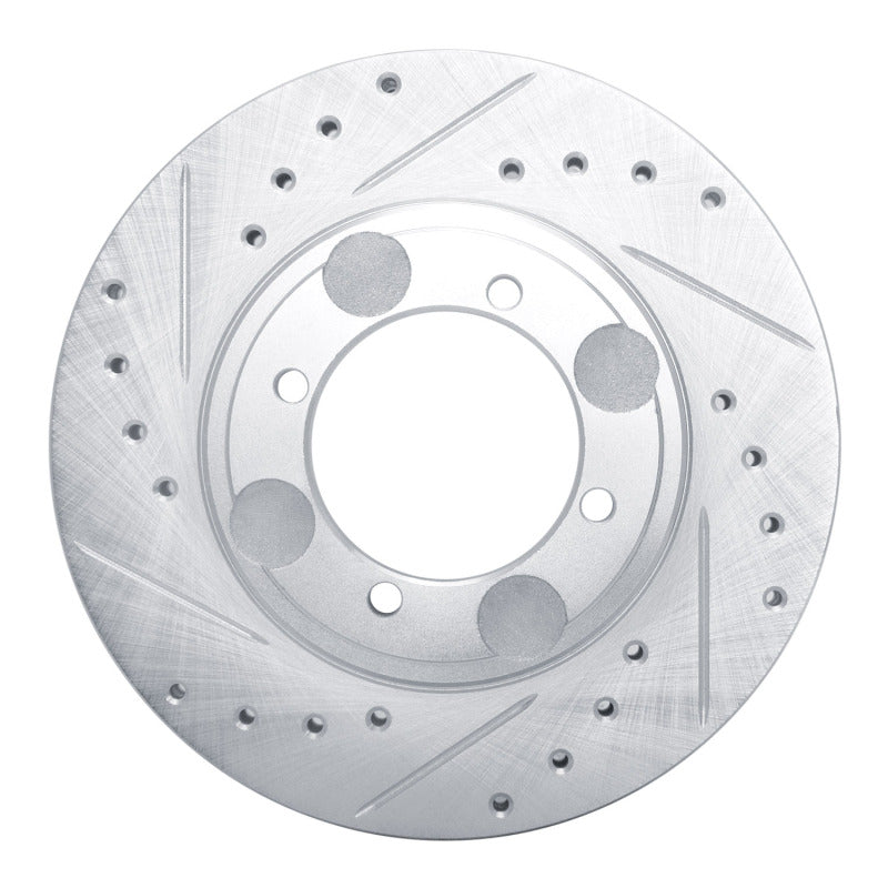 R1 92-98 Hyundai TIBURON Front Left Drilled & Slotted Silver Brake Rotor-Brake Rotors - Slot & Drilled-Grocery Getter Performance