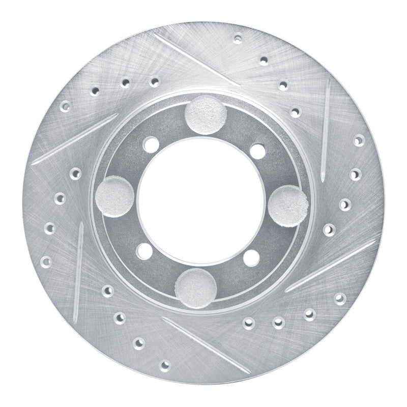 R1 92-98 Hyundai TIBURON Front Right Drilled & Slotted Silver Brake Rotor-Brake Rotors - Slot & Drilled-Grocery Getter Performance
