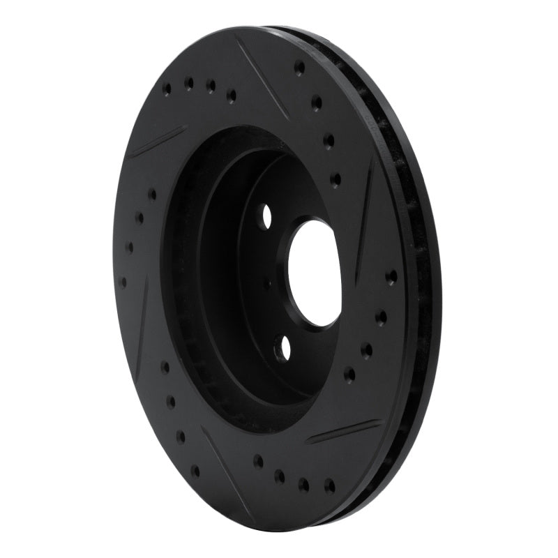 R1 93-02 Chevrolet Prizm Front Left Drilled & Slotted Black Brake Rotor-Brake Rotors - Slot & Drilled-Grocery Getter Performance