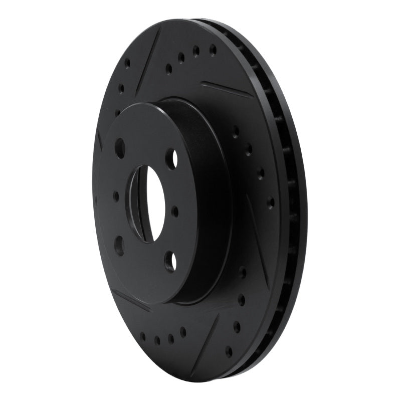 R1 93-02 Chevrolet Prizm Front Left Drilled & Slotted Black Brake Rotor-Brake Rotors - Slot & Drilled-Grocery Getter Performance
