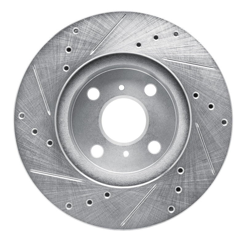 R1 93-02 Chevrolet Prizm Front Right Drilled & Slotted Silver Brake Rotor-Brake Rotors - Slot & Drilled-Grocery Getter Performance