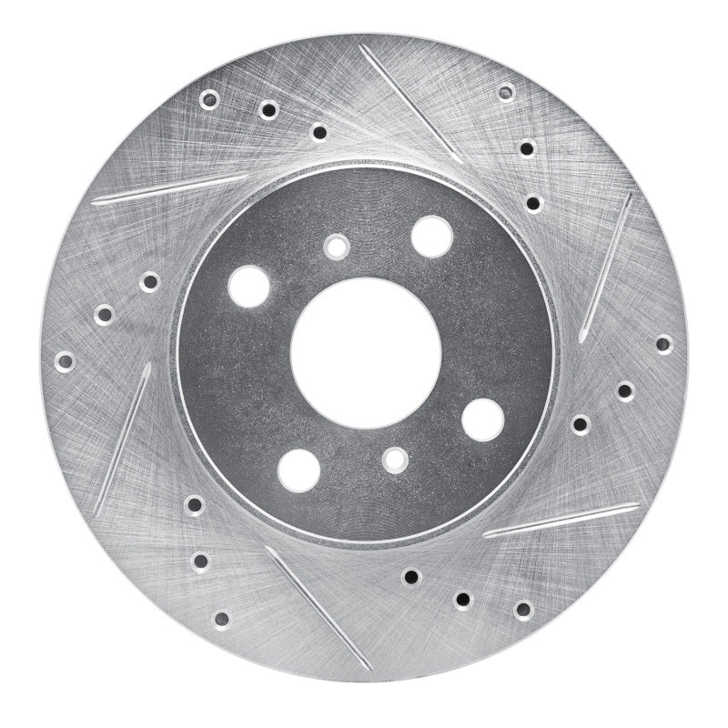 R1 93-02 Chevrolet Prizm Front Right Drilled & Slotted Silver Brake Rotor-Brake Rotors - Slot & Drilled-Grocery Getter Performance